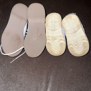 Boys white lace up dress shoes - two pairs